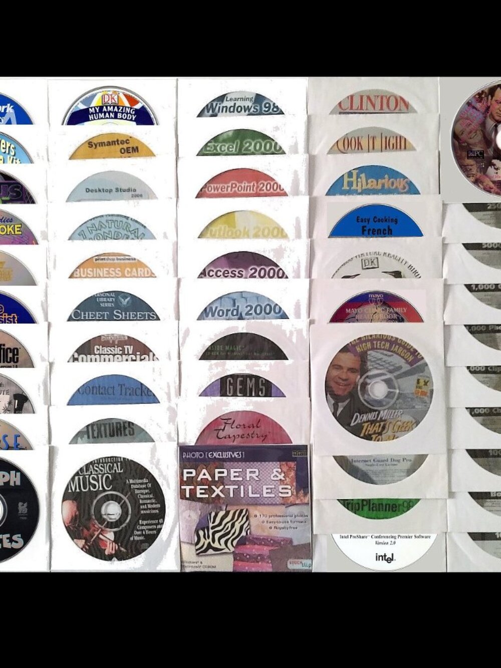 50 MISC CD-ROM LOT3 - PC Software CLEARANCE- NEW or LIKE NEW in Sleeves
